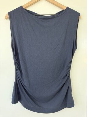 Club Monaco Ruched Knit Top, Navy